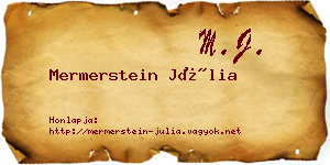 Mermerstein Júlia névjegykártya